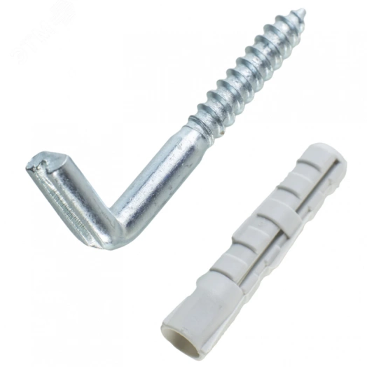 Шуруп-крюк (костыль) 5х60 с дюбелем NAT 8 (4 шт)