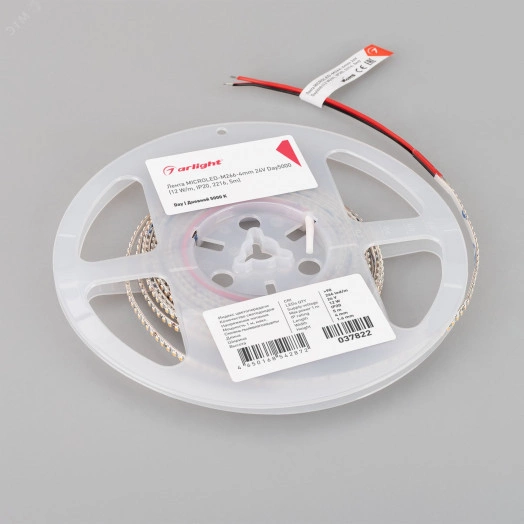 Лента MICROLED-M266-4мм 24V Day5000 (12 W/m, IP20, 2216, 5м) (узкая)