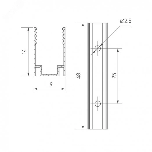 Держатель AURORA-1608-CLIP ANOD (Алюминий)