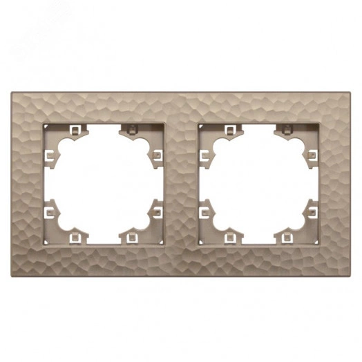 Рамка фактурная 2 поста универсальная UNIVersal Афина шампань (еврослот)