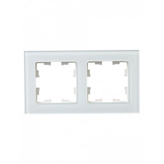 BRITE Рамка 2 поста РУ-2-2-Бр стекло белый матовый IEK