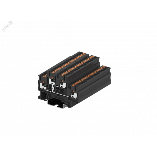 Клемма ТР 2-уровневая с перемычкой, сечение 2,5 мм. кв., черная