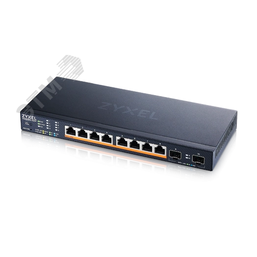 Коммутатор управляемый L3 8 портов. PoE++ 100 /1000 Мб/с. 2.5 Гб/с.  8хRJ45. 2хSFP+ 130 Вт