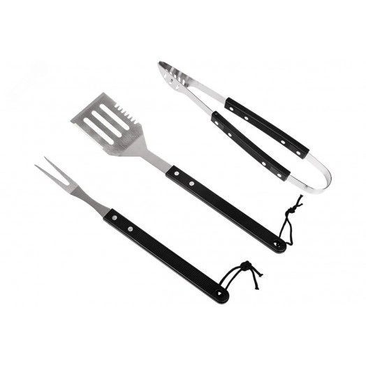 Набор щипцы, вилка и лопатка для гриля, в блистере