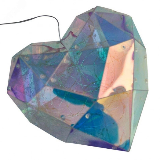 Светильник декоративный Сердце на батарейках 3AA не в комплекте 100 светодиодов Белый свет Цвет корпуса радужный TM Uniel ULD-R511 3АА HEART