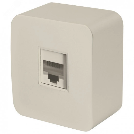 Розетка компьютерная одноместная RJ-45 серия София слоновая кость STEKKER