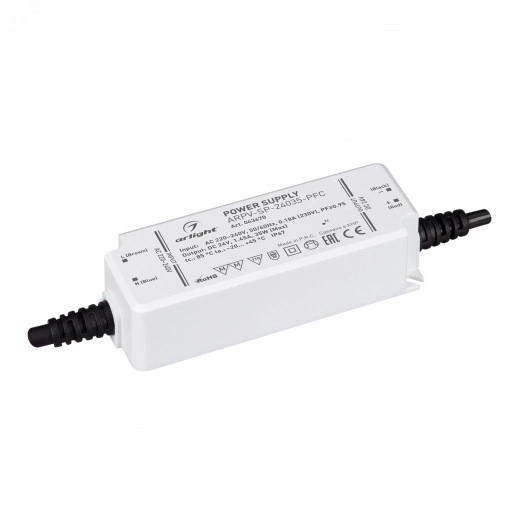 Блок питания ARPV-SP-24035-PFC (24V, 1.45A, 35W) (Arlight, IP67 Пластик, 5 лет)