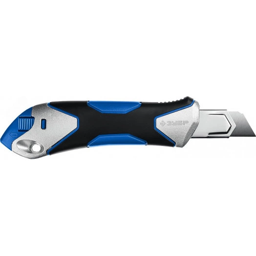 Нож металлический обрезиненный с винтовым фиксатором Титан-В, сегмент. лезвия 18 мм, Профессионал