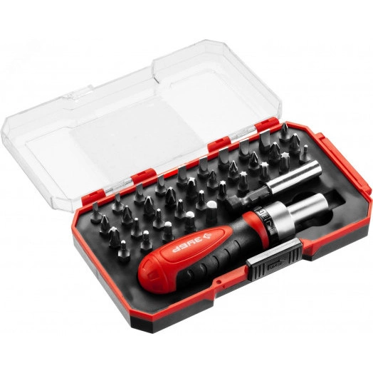 Компакт-37 набор: реверсивная отвертка с насадками 37 шт