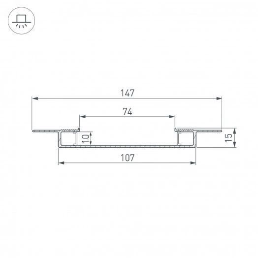 Профиль FANTOM-W75-DUAL-2000 WHITE (Алюминий)