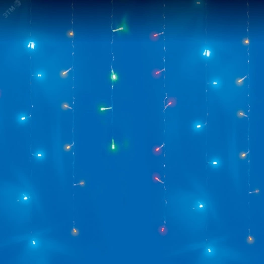 Бахрома светодиодная 20м С пультом 480 светодиодов Разноцветный свет Провод прозрачный ULD-B20007-480/DTA/RC MULTI IP44