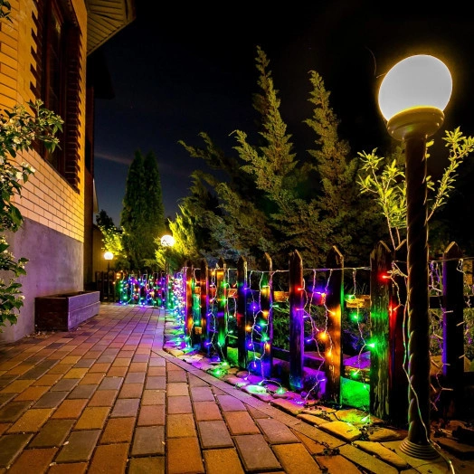 Бахрома светодиодная 20м С пультом 480 светодиодов Разноцветный свет Провод прозрачный ULD-B20007-480/DTA/RC MULTI IP44