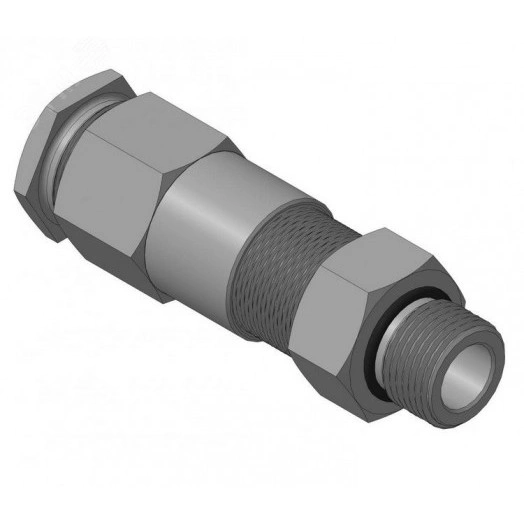 Ввод кабельный для бронированного кабеля с двойным уплотнением резьбой G1/2, внешним диаметром кабеля D=14-18 мм и проходным диаметром кабеля d=8-12 мм