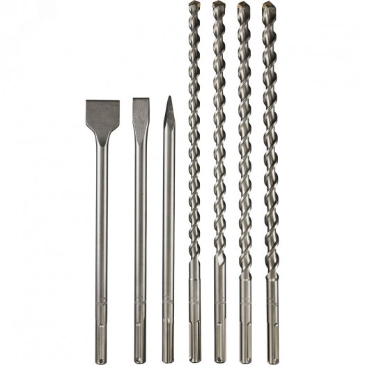 Набор буров и долот SDS-MAX, 7 шт.