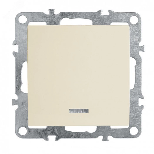 Выключатель 1-клавишный c индикатором (механизм), серия Эрна, , слоновая кость