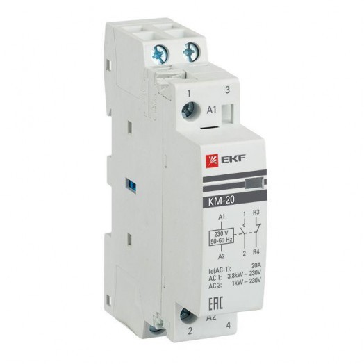 Контактор модульный КМ 20А NО+NC (1 мод.) EKF km-1-20-11 Контактор модульный КМ 20А NО+NC (1 мод.) EKF km-1-20-11