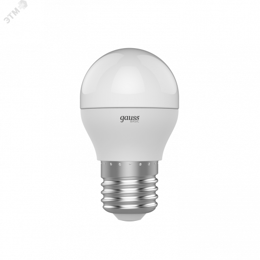 Лампа светодиодная LED 7.5 Вт670 Лм 3000К теплая E27 Шар Basic Gauss