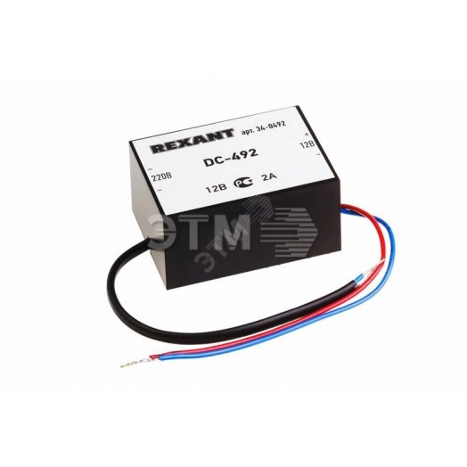 Блок питания стабилизированный 12В, 2А, внутренняя установка DC-492