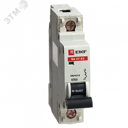 Выключатель автоматический однополюсный 63А C ВА 47-63 6кА