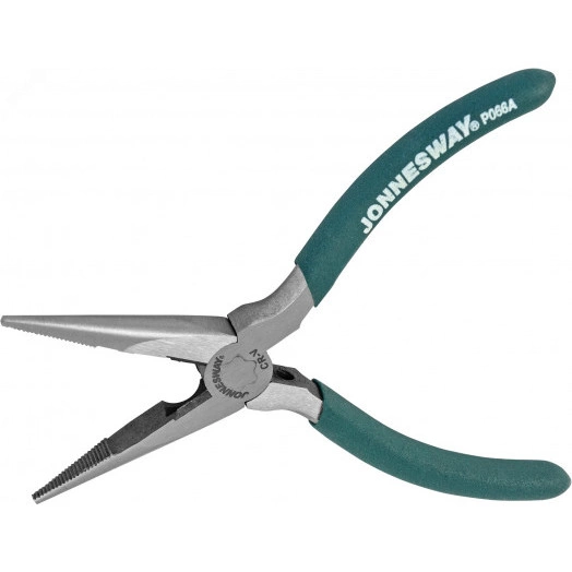 Длинногубцы прямые, с ПВХ рукоятками, 160 мм