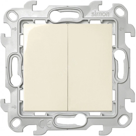 Выключатель двухклавишный, слоновая кость