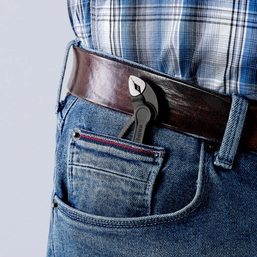 Клещи переставныеавные сантехнические с фиксатором COBRA XS 28 мм (1) под ключ 24 мм L-100 мм Cr-V серые KN-8700100