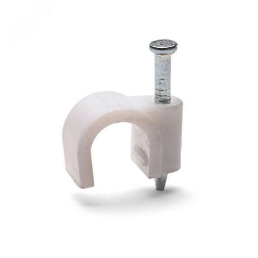 Скоба пластиковая с гвоздем для круглых кабелей и проводов СПК 8 (40шт.) (Fortisflex)