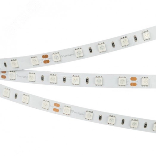 Лента RT 2-5000 24V Yellow 2x (5060, 300 LED, LUX) (Arlight, 14.4 Вт/м, IP20)