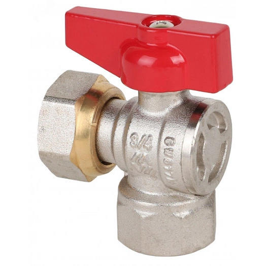 Кран шаровый угловой с накидной гайкой 3/4' ВВ ручка бабочка