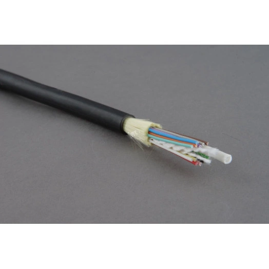 Кабель волоконно-оптический 9/125 (SMF-28 Ultra) одномодовый 4 волокна одномодульный (singleloosetube) со свободными волокнами гелезаполненный сметаллическим тросом (2.2 мм) внешний PE -60°С - +70°С черный