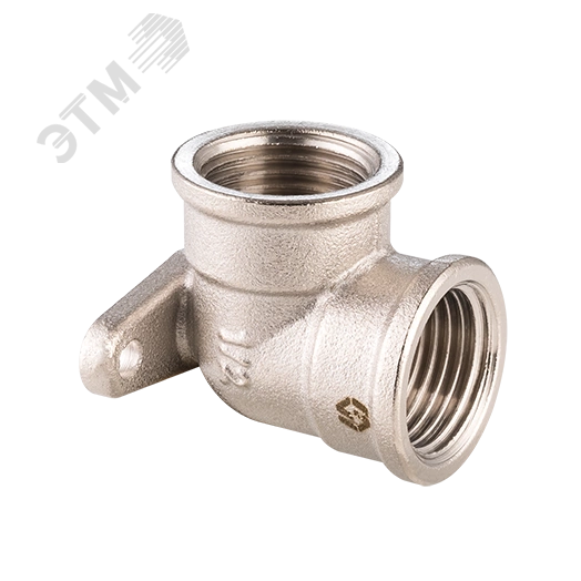 Угольник ВВ 1/2' с креплением, никелированный