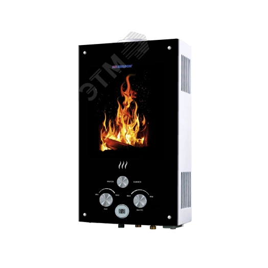 Водонагреватель газовый Edisson Flame F 20 GD Костер 10 л/мин с электророзжигом, душ.насадка