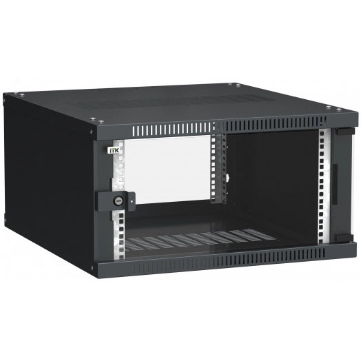 Шкаф LINEA WE 6U 600x650мм дверь стекло черный