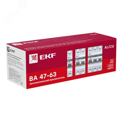Автоматический выключатель ВА 47-63 6кА 2P 6А (D) EKF PROxima