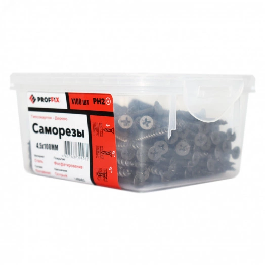 Саморез СГД 4,5х100 усил-й  (TWN) (100 шт) - конт-р PROFFIX