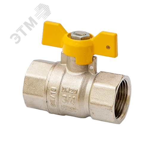 Кран шаровый газовый 1/2'ВВ ручка бабочка