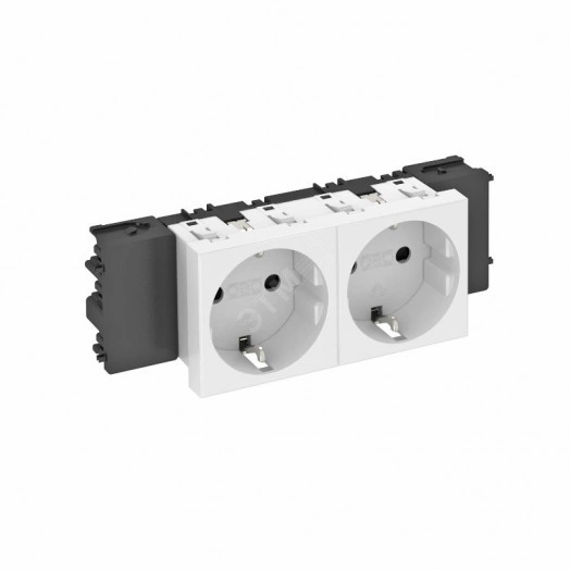Розетка двойная 0° Modul45connect с з/к, 250 В, 16A (красный)