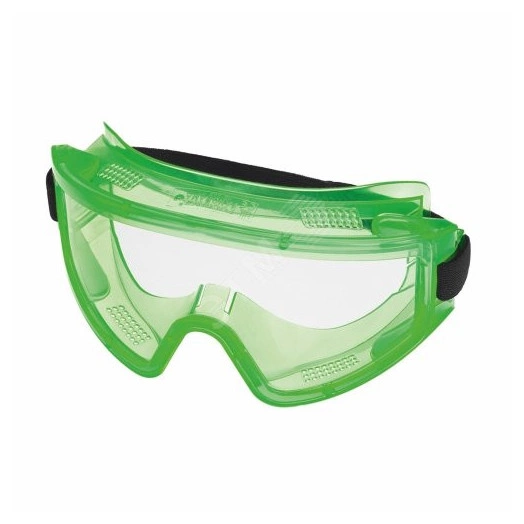 Очки защитные закрытые с прямой вентиляцией ЗП2 PANORAMA (2С-1,2 PС) (прозрачные, мягкий корпус с   широкой полосой обтюрации, регулируемая наголовнаялента, материал защитного стекла поликарбонат -5C +55C)
