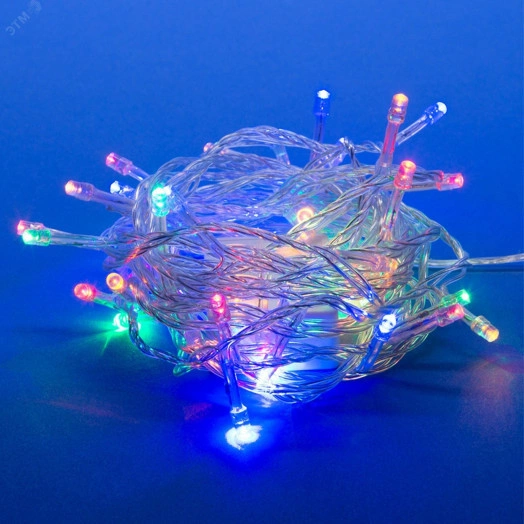 Гирлянда светодиодная с контроллером 5м 50 светодиодов Разноцветный свет Провод прозрачный ULD-S0500-050/DTA MULTI IP20