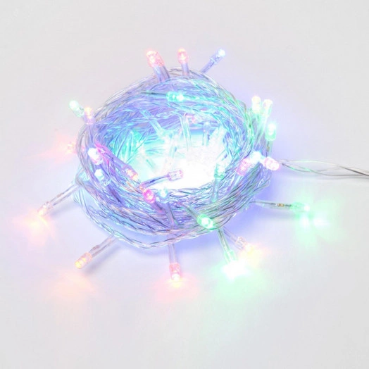 Гирлянда светодиодная с контроллером 5м 50 светодиодов Разноцветный свет Провод прозрачный ULD-S0500-050/DTA MULTI IP20