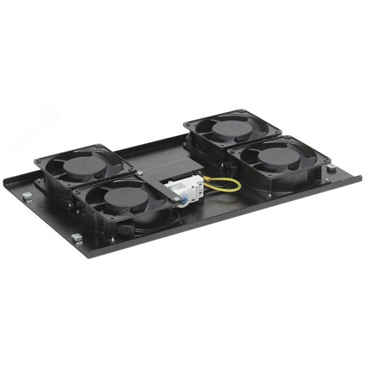 Панель вентиляторная потолочная 4 вентилятора с термостатом черная