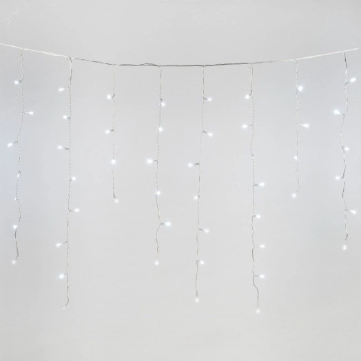 Бахрома светодиодная с эффектом мерцания 2м Соединяемая 100 светодиодов Белый свет Провод прозрачный ULD-B2007-100/TTK WHITE IP44