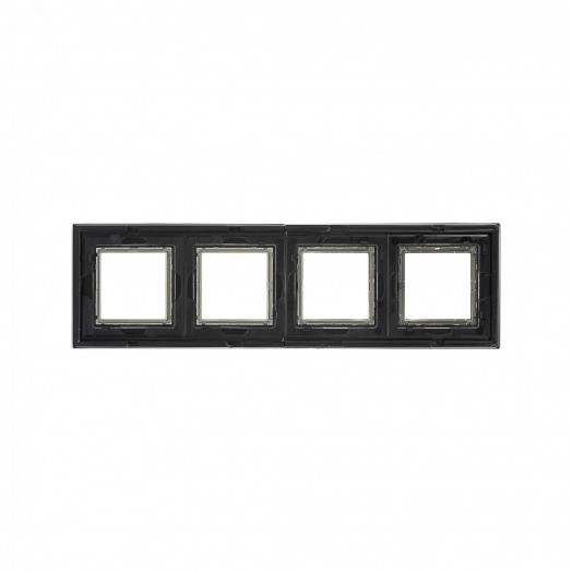 Рамка из натурального стекла, ''Avanti'', черная, 8 модулей
