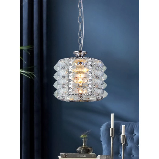 Светильник подвесной (подвес) Rivoli Liane 2041-201 потолочный 1 х Е27 40 Вт хром хрусталь классика