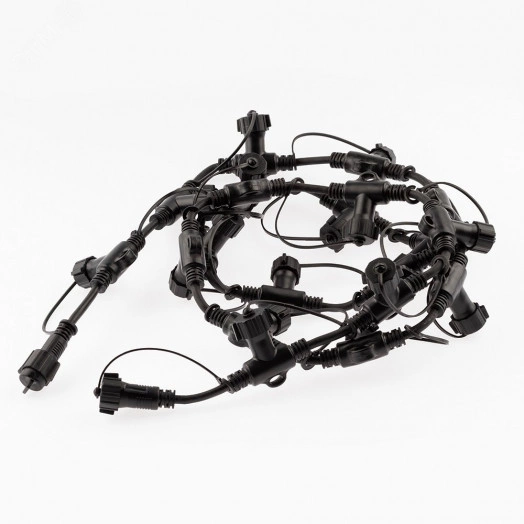 Разветвитель ERAPS-R для гирлянд IP65 20 гнезд 2 метра каучук черный ЭРА