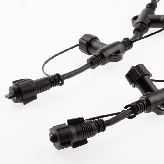 Разветвитель ERAPS-R для гирлянд IP65 20 гнезд 2 метра каучук черный ЭРА