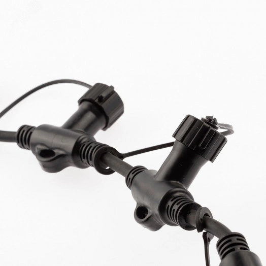 Разветвитель ERAPS-R для гирлянд IP65 20 гнезд 2 метра каучук черный ЭРА