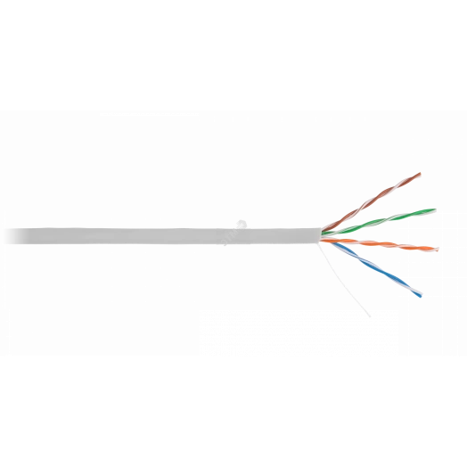 Кабель U/UTP 4 пары, Кат.5e, одножильный, медный, внутренний, PVC, серый, 305м