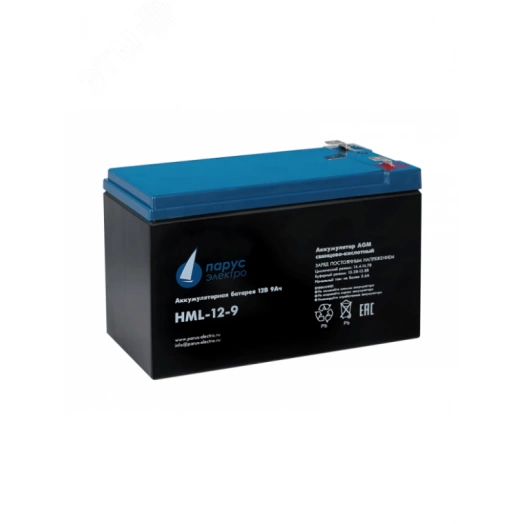 Батарея аккумуляторная 12В 9Ач со сроком службы до 12 лет HML-12-9