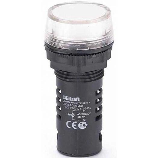 Лампа коммутационная LED ADDS ЛК-22 d22мм 220В AC/DC бел. SchE 25121DEK